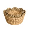 Isidore Water Hyacinth Storage Baskets, Round Woven Set of 3,