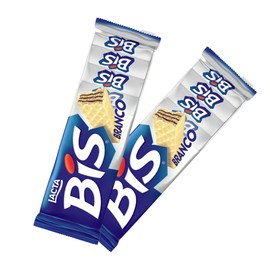 Bis Chocolate White Wafers Lacta [2 Pack] | Wafer Branco Rechado Bis Lacta 105g | Pack of 2 (WHITE CHOCOLATE)