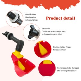 4pcs Large Automatic Chicken Waterer Cups DIY Poultry Chicken Waterer Kit 5 Gallon for Chicken, Duck (red, 4)