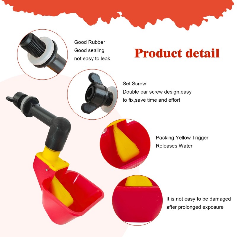 4pcs Large Automatic Chicken Waterer Cups DIY Poultry Chicken Waterer