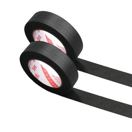 Vogueing Tool 2 Rolls 15mm x 50m Textured Paper Tape Writable Masking Tape Painters Tape for Paint Craft and DIY- Black