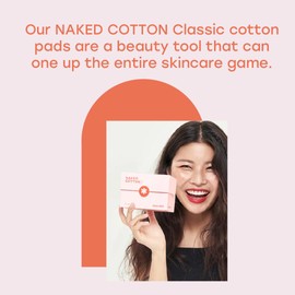 White Rabbit – Naked Cotton Classic – Premium 100% Cotton Pads for Toner Use, Makeup Remover, and Masks | Unbleached, Lint-Free, Extra Soft | Korean Skin Care Product (200 Count)