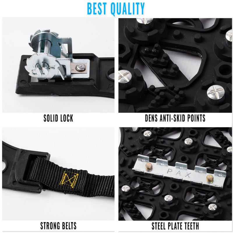 VaygWay Car Snow Tire Anti-Slip Chains - All Season Black