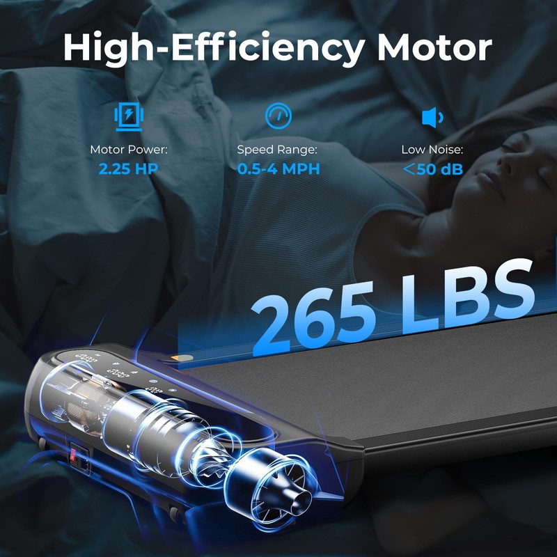 GYMAX Walking Pad, 2 in 1 Under Desk Treadmill for