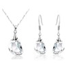 RIZILIA Jewelry Set Clear Pea Shape Pendant with 18" Chain