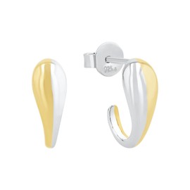 Amor 2039093 Women's Stud Earrings 925 Sterling Silver 1.3 cm Bi-Colour Comes in Jewellery Gift Box, Sterling Silver