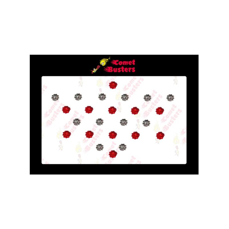 Comet Busters Diamond Collection Small Stone Red Silver Bindi