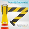 PYLE Black Retractable Traffic Cone Hazardous Caution Tape Style, Warning/Emergency