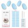 JMEOWIO Semi Cured Gel Nail Strips Blue Gel Nail Stickers