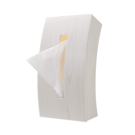 Iseto, Tissue Case, Bow, Woody White, Approx. 4.6 x 9.1 x 3.4 inches (11.8 x 23.2 x 8.7 cm)