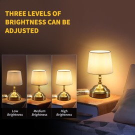 Byoolifele Small Lamp, Cordless LED Table Lamp with Dimmer，4500mAh Rechargeable Lamp，3-Level Brightness,Patio, Bedside, Restaurant,Gold.