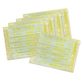 Lucky Ship Clothes Compression Bags for Travel [WORLD TRIP Series] S Size 10.6 x 14.2 inches (27 x 36 cm), Set of 5, Made in Japan, Yellow