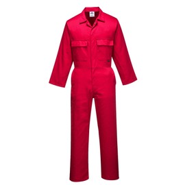 Portwest Polyester Cotton Euro Work Overall, Size: S. Colour: Red, S999RERS