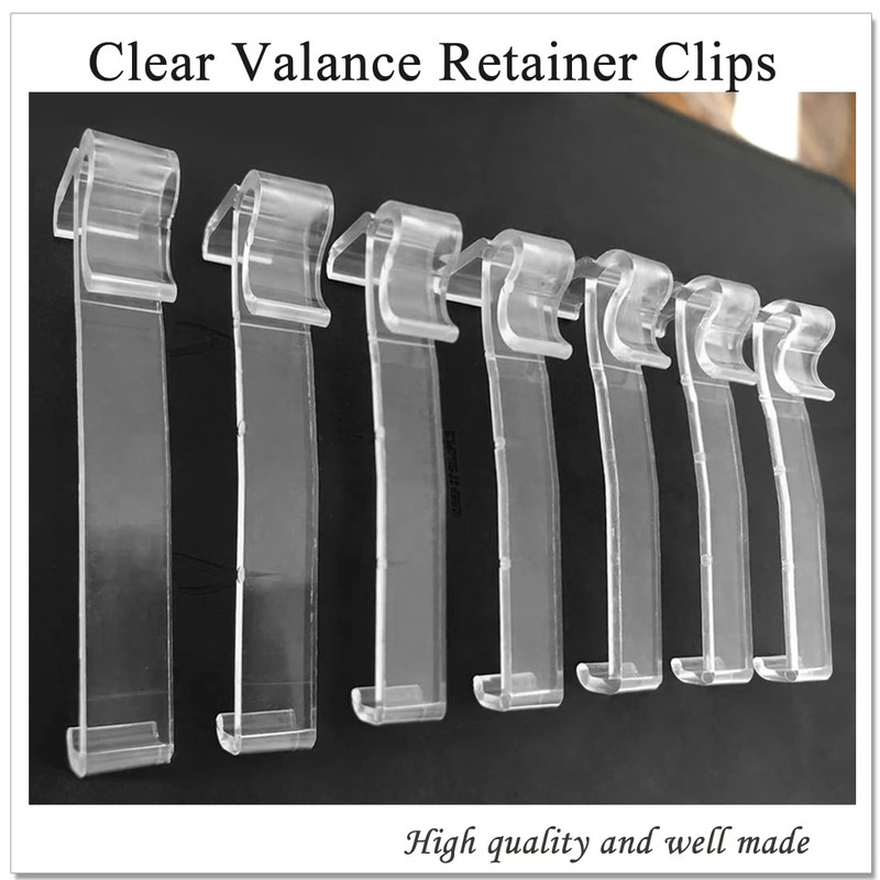 Valance Clips for Blinds, 3.25 Inch Valance Clips, Clear Plastic