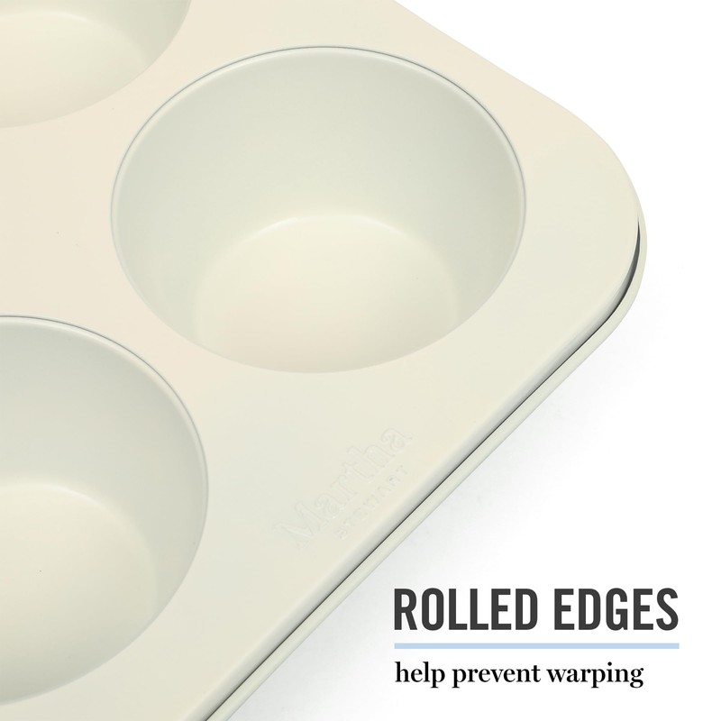 Martha Stewart Gallen 6 Cup Nonstick Carbon Steel Muffin/Cupcake Pan