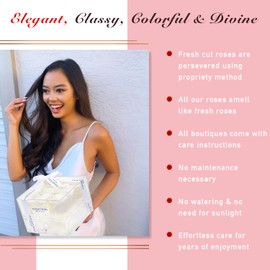 Perserved Luxury Roses in a Box Real Roses That Last for Years | Forever Roses in an Acrylic Jewelry Box | Real Flowers for Delivery Prime | Gift for Her (9 White Roses)