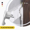 Safety angle plug, extra flat with bracket, plastic, 8 mm