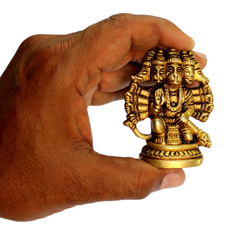 eSplanade Brass Panchmukhi Hanuman Anjaneya Pavan Putra Bajrangbali Idol Murti