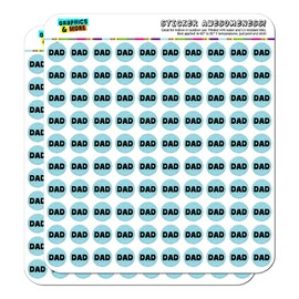 Dad - Name Planner Calendar Scrapbooking Crafting Stickers - Blue Speckles - 200 0.5" Clear Stickers