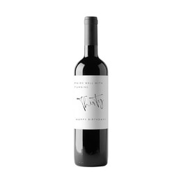 30th Birthday Gift, Pairs Well With Turning Thirty Wine Label for Regular Bottle