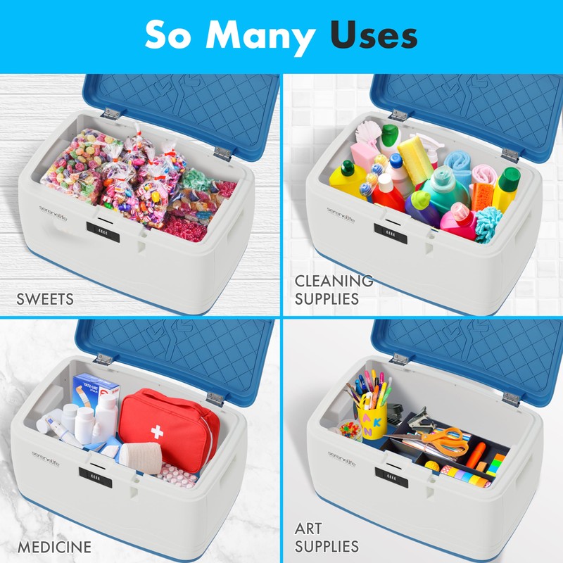 SereneLife Locking Storage Container Bin - 5 Gallon Large Capacity