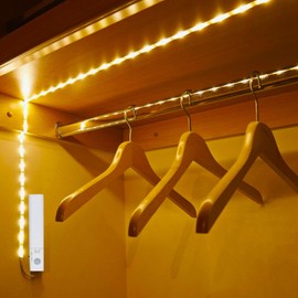 Amagle Motion Sensor Light Indoor, Closet Lights Motion Sensored, Battery Operated Cabinet Lights Strip, White Under Cabinet Lighting, Under Counter Lights for Kitchen, Led Strip Lights for Bedroom