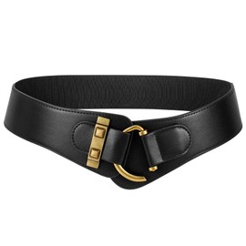 JASGOOD Women's Vintage Stretchy Waist Belt Elastic Wide Waistband for Dresses