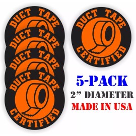 Unbranded/Generic 5 pack Funny DUCT TAPE CERTIFIED Hard Hat Bump Cap Helmet Stickers Decals 5x ORG