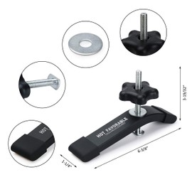 Hot Favorable - Abrazaderas de sujeción en T de aluminio, 6-3/8 pulgadas de largo x 1-1/4 pulgadas de ancho, carpintería y abrazaderas, chorro de arena fino anodizado negro, paquete de 2