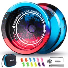 MAGICYOYO V12 Finger Spin Yoyo Profesional Responsive Yoyo para niños de 8 a 12 años o más, yoyo Profesional para Principiantes (V12 Black Blue Red)