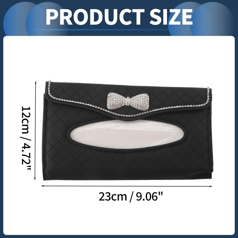 X AUTOHAUX Car Tissue Holder Car Tissue Box Organizer Rhombus
