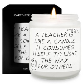 an Awesome Teacher Appreciation Week Scented Candle Gift Idea for Women Men from Students on Graduation Birthday Christmas Thanksgiving Day Back to School Retired Cute Cool Funny Unique Present