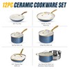 Gotham Steel 12 Pc Ceramic Cookware Set Nonstick, Ceramic Pots
