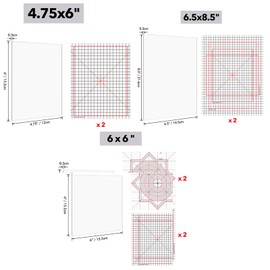 11Pcs/Set 4.75x6"/6x6"/6.5x8.5"Multi-Use Non-Slip Sticky Mats Fit in Stamp Positioning Tool Set,PhotopolymerGrip Mat with Printed Guides In Placeholding stencil in place Crafts Scrapbooking fixed Mat.