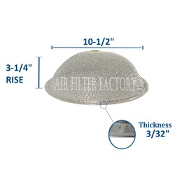 Air Filter Factory 10-1/2 Inches X 3-1/4 Inch Rise With Center Hole Dome Range Hood Aluminum Grease Filters 2-Pack
