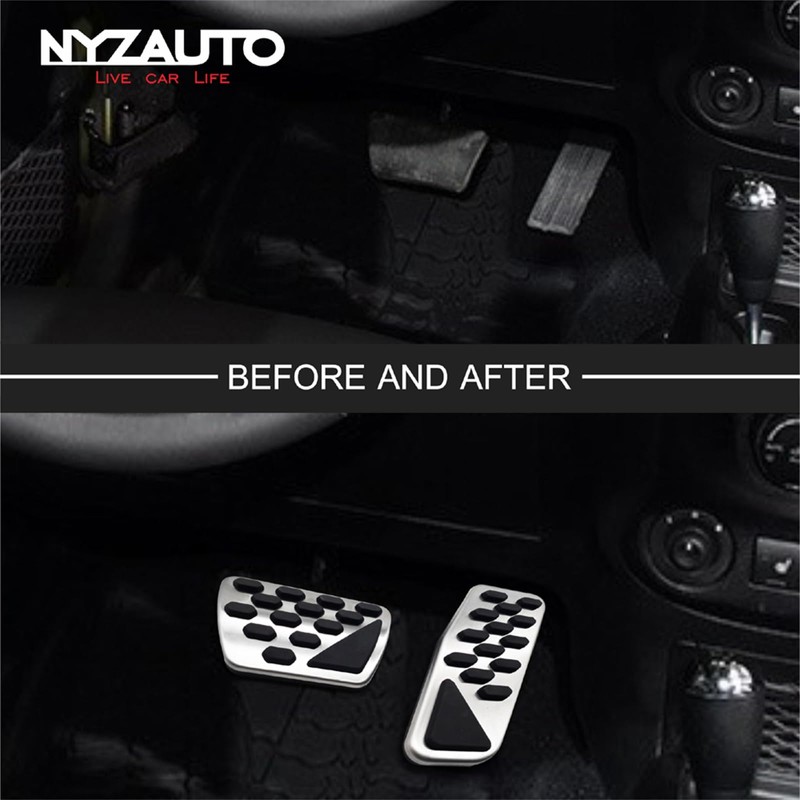 NYZAUTO Non-Slip Foot Pedal Pads Compatible with Wrangler JL 2018-up/Gladiator
