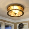 odorpower Gold Flush Mount Ceiling Light Fixture with Glass Brass