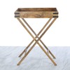 IMPULSE! Napa Rustic Wood Butler Table with Removable Serving Tray