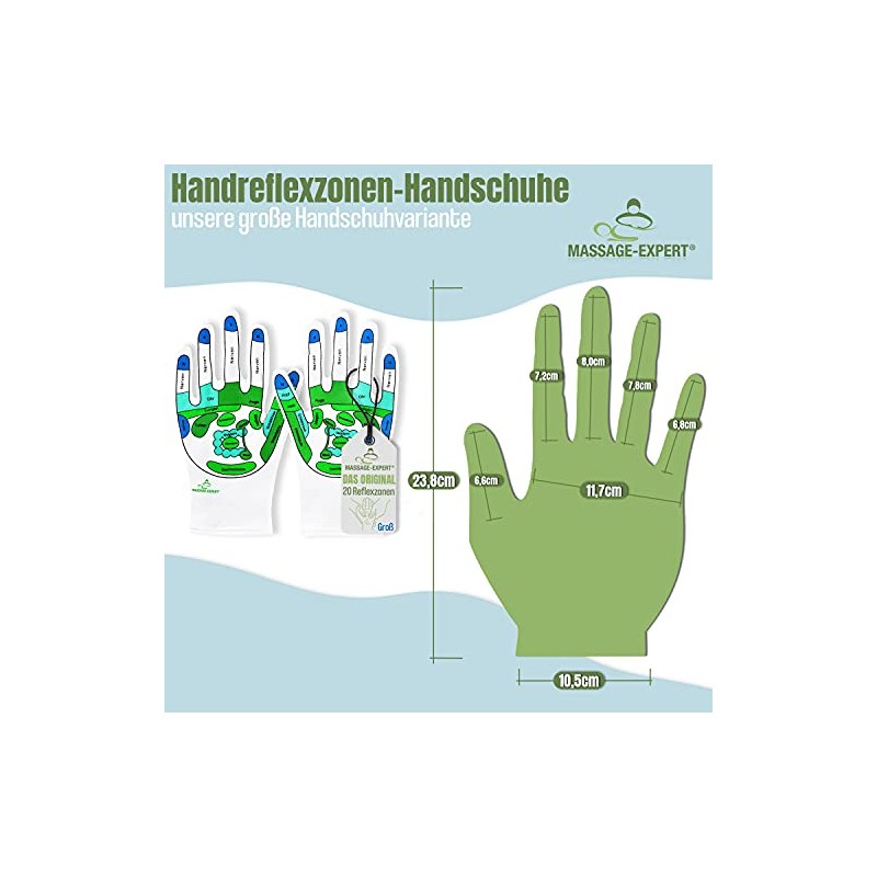 Hand Reflex Zone Gloves for Hand Reflexology Massage German Lettering