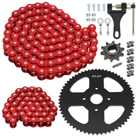 CILOYU 60 Tooth Sprocket 420 Mini Bike Chain Kit Replacement for Coleman CT200U CT200U-EX BT200X Baja Warrior Massimo MB200 Axis M200 Predator 212cc 196cc 6.5hp Engine Accessories Parts Clutch Chain