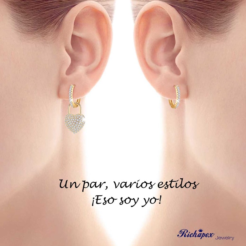 Flor Pendientes de Aro Para Las Mujeres, 18k Chapado en