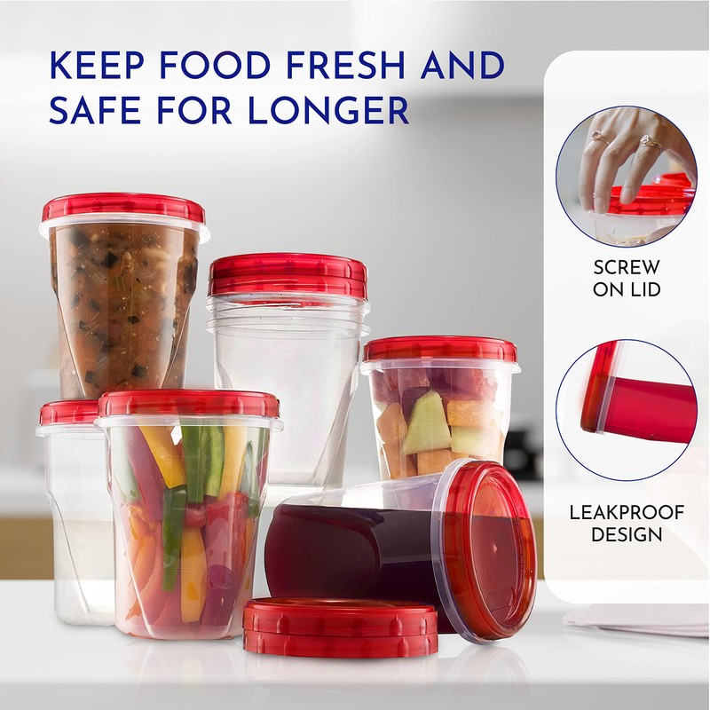 AQUA BLUE Soup Freezer Storage Containers with Twist Top Lids