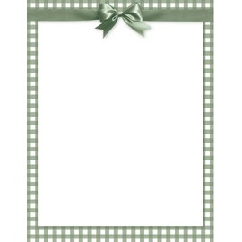 Great Papers! Stationery Letterhead, Sage Green Bow, 8.5"x11", Printer Friendly, 50 Sheets (2025008)