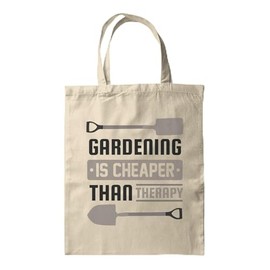BWW Print - Gardening Is Cheaper Than Therapy - Tote, Gift Bag - Tote Bag, Double Sided