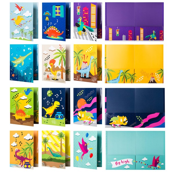 Carpetas escolares – 12 carpetas de bolsillo con 12 diseños