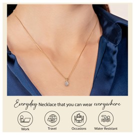 Everyday Elegance Solid 14K Yellow Gold Cubic Zirconia Solitaire Pendant for Women in Round Cut | 1 CTW CZ | With Gift Box