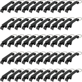 ZHANGBY 50 Pack Metal Bottle Opener Keychain Bulk, Portable Beer and Soda Opener (Black)