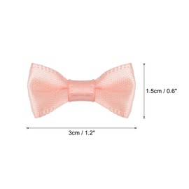 MECCANIXITY 50pcs Pink Cream Bow Ties 1.2" x 0.6" Mini Bowknot for Crafting Little Satin Bows Bulk for DIY Sewing Scrapbooking Wedding Gift Present Home Decoration