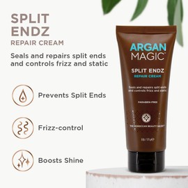 Argan Magic Argan Magic Split Endz Cream - Instantly Binds Frayed and Separated Ends While Preventing Future Breakage | Controls Frizz | Made in USA, Paraben Free, Cruelty Free (6 oz)