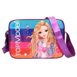 Depesche TOPModel 10635 Shoulder Bag in Purple Friends Rainbow Design, Approx. 10 x 34 x 24 cm, Zip, Adjustable Shoulder Strap, Multicoloured (Multicolor), shoulder bag